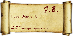 Flas Bogát névjegykártya